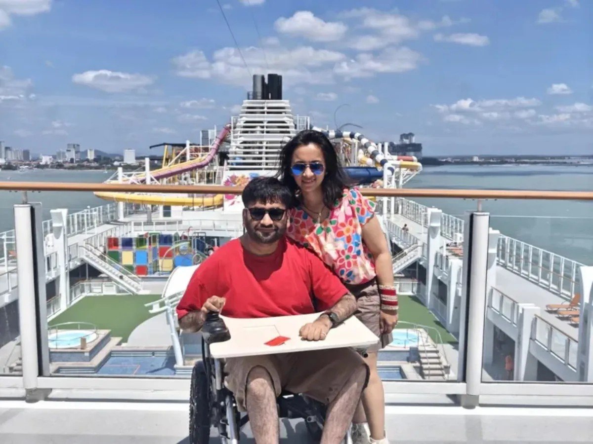 Rewant Katyal and Himanshi Sardana on a cruise